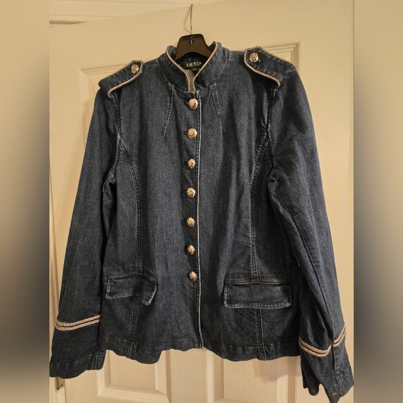 Ralph Lauren Women's Denim Military Jacket, Size 14 - Picture 2 of 3